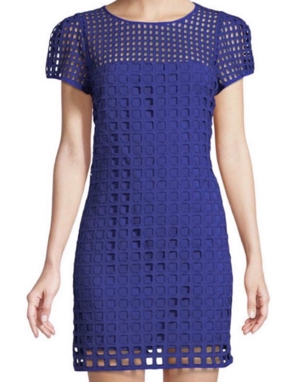 EUC MILLY Chloe Illusion Dress Blue Size 8 Retail $395.00